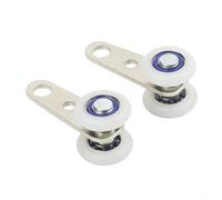 Puleggia scorrevole per porta dell'armadio con base in metallo e doppie ruote in plastica per un movimento fluido sulle guide aeree (A 2 pezzi)