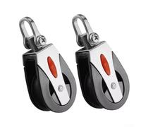 Puleggia singola con sistema di cuscinetti rotanti, per barche a vela, controllo della corda e accessori per sartiame, costruzione in nylon per una maggiore durata (2 pezzi)