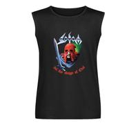 Pulga Sodom Band in The Sign of Evil Thrash Metal Men's Vests Tank Tops O-Neck 100% Cotton Undershirts Unisex Sleeveless T-Shirt L