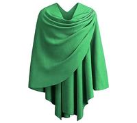 PULI - Scialle da donna incrociato sul davanti, elegante poncho finemente drappeggiato lavorato a maglia, cardigan per abito da sera e scialle da sposa, Taglia unica