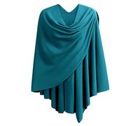 PULI - Scialle da donna incrociato sul davanti, elegante poncho finemente drappeggiato lavorato a maglia, cardigan per abito da sera e scialle da sposa, Etichettalia unica