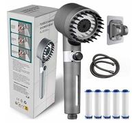 Pulifer Doccino per Doccia, Doccino Filtrante Pulifer con 3 Modalità di Spray, Testa Doccia Regolabile Manubrio, Funzione On/Off, Tubo 1.5M