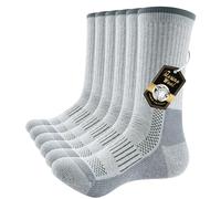 PULIOU Calzini termici da uomo e da donna, in lana merino, spessi, per attività all'aperto, da trekking, anti-bolle, da lavoro, invernali, 3 paia, grigio, confezione da 3, 39-42