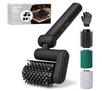 Pulisci Griglia BBQ Elettrico, Pulitore Grille Barbecue con Indicatore Batteria a 5 LED, Testa Regolabile 0/30/60 Gradi e Doppia Velocità 450 Giri/Min, Spazzola BBQ per Ghisa e Acciaio Inox