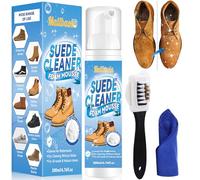 Pulisci scarpe, 200ml pulizia scarpe scamosciate, Detergente per Allenatori con Spazzola, kit pulizia scarpe, Detergente per Sneakers per Scarpe Bianche Stivali in Maglia Allenatori Pelle Nabuk