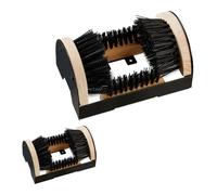 Relaxdays 2X Pulisci Scarpe, Pulitore per Esterni, Setole Robuste, Fissaggio Pavimento, Stivaletti & Scarponi, Nero/Naturale
