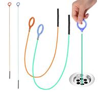 Pulitore a spirale, 4 pezzi, 90 cm e 81 cm, spirale per la pulizia dei tubi, con acciaio PE+acciaio, spazzola flessibile a spirale per tubi intasati in cucina, bagno, lavandino e doccia