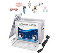 Pulitore a ultrasuoni Macchina per la Pulizia a ultrasuoni, Acciaio Inossidabile con Timer riscaldante per Gioielli, Orologi, Anelli, Strumenti dentali, Vetro e circuiti Stampati - Forte Eff