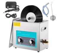 Pulitore a ultrasuoni per Dischi in Vinile, Macchina per la Pulizia Profonda da 6 Litri, Lavatrice Professionale per Dischi da 40 kHz con cestello e Sfera a Maglia fine, Timer da 0 a 30 minu