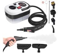 Pulitore a vapore, 2500 W, pressurizzato, multiuso, pulizia a vapore con serbatoio d'acqua grande da 1200 ml, 6 livelli regolabili, per divano, auto, tappeti, tappezzeria (bianco)