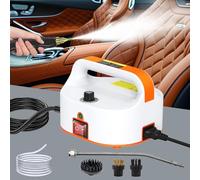 Pulitore a Vapore 2500W, Design Senza Serbatoio Dell'acqua con Tubo 1,1 M, Pulitore a Vapore Professionale, con 3 Testine Regolabili su 6 Livelli, Riscaldamento Rapido 10 Secondi