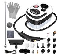 Pulitore a vapore 30 secondi tempo di riscaldamento, serbatoio dell'acqua da 1,2 l, 20 accessori per pavimenti, finestre, bagno, senza prodotti chimici, certificazione GS (bianco)