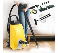 Pulitore a Vapore 3000W con 6 Accessori - Riscaldamento 40 Secondi, Serbatoio 3.5L Alta Pressione per Griglie, Pavimenti, Auto & Superfici - Vapore Continuo ellow Machine + Mop