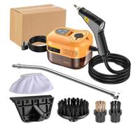 Pulitore a vapore a riscaldamento rapido ad alta pressione da 1200 ml, pulitore a vapore for auto, con 6 regolazioni for cucina, bagno, mobili, finestre(Orange)