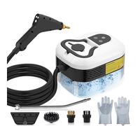 Pulitore a Vapore con 4 Accessori, 2500W Pulitore a Vapore Portatile con Pulsante Touch Regolabile, 6 Velocità Regolabili, Steam Cleaner Riscaldamento Rapido da 15 Secondi per Finestre, Cucina