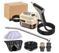 Pulitore a vapore da 1500 W con riscaldamento rapido in 10 secondi, vapore ad alta pressione a 3 bar 105°C for la rimozione del grasso, serbatoio da 1200 ml, 6 livelli di vapore(Off-White)