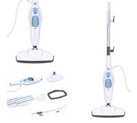 Pulitore a vapore e scopa a vapore, scopa a vapore 1500 W, riscaldamento rapido 20 secondi, pulitore a vapore, 400 ml, capacità dell'acqua, inclusi 2 tamponi lavabili, per pavimenti e tappezzeria
