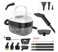 Pulitore a vapore elettrico - manuale - portatile | Steam Cleaner con 17 accessori e 3 livelli regolabili, 3 bar Pressione, serbatoio 1600 ml, per cucina, bagno, divano