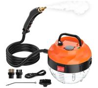 Pulitore a vapore manuale, 3800 W, manico regolabile a 6 livelli, tempo di riscaldamento 15 secondi, serbatoio dell'acqua da 1,2 l, pulitore a vapore ad alta tensione da 3 bar, per pavimenti, cucina