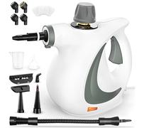 Pulitore a Vapore Manuale Multiuso 1300W con 12 accessori, Pressione vapore 3 Bar, Serbatoio 350ML, Pulitore a vapore senza prodotti chimici per cucina, pavimenti, piastrelle, divani (Bianco)