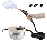 Pulitore a vapore multiuso, pulitore a vapore con capacità di 1400 ml e 8 accessori, regolazione a 6 velocità, funzione intelligente anti-ustione-asciutto per tappeti, WC, pavimento, forno, bagno e