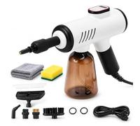 Pulitore a vapore portatile, 1200 W, 3 livelli regolabili, 600 ml | Pulitore a vapore ad alta pressione, pulisce macchie di grasso e sporcizia, riscaldamento in 13 secondi(white)