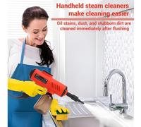 Pulitore a vapore portatile 1200W, 3 livelli regolabili, riscaldamento in 13 secondi, pulitore a vapore ad alta pressione da 600ML per pulire finestre, cucina, bagno, camera da letto, tappeti red