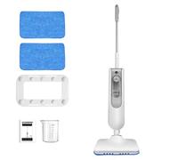 Pulitore a Vapore Portatile, 1500W Scopa Vapore Lavapavimenti con Brocca con Scala graduata, 2 Panni in Microfibra Lavabili, Serbatoio Da 400 Ml, Aspirapolvere Vapore per tutti i Pavimenti