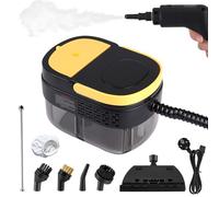 Pulitore a Vapore Portatile 1600 ml, 1500W Pulitore Vapore Casa con 7 Accessori, Smart Touch, 3 Livelli Regolabili, Steam Cleaner Multifunzionale per Tappeti, Tende, Divani, Cucina