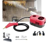 Pulitore a vapore portatile da 2500 W, ad alta pressione, controllo touch screen, uscita vapore in 15 secondi, 6 livelli regolabili, con serbatoio dell'acqua da 1100 ml/3 spazzole,A
