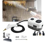 Pulitore a vapore portatile da 2500 W, ad alta pressione, controllo touch screen, uscita vapore in 15 secondi, 6 livelli regolabili, con serbatoio dell'acqua da 1100 ml/3 spazzole,B