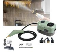 Pulitore a vapore portatile da 2500 W, ad alta pressione, controllo touch screen, uscita vapore in 15 secondi, 6 livelli regolabili, con serbatoio dell'acqua da 1100 ml/3 spazzole,D