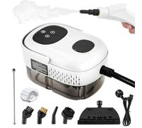 Pulitore a vapore portatile da 2500 W con serbatoio d'acqua da 1100 ml, pulitore a vapore portatile con pressione di 3,0 bar, 9 accessori e 3 spazzole - Ideale per cucina, bagno, auto e tappezzeria