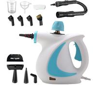 Pulitore a vapore portatile, vaporizzatore ad alta pressione con 12 accessori, pulizia durevole ed efficace per mobili, moquette, interni auto, cucina Blue