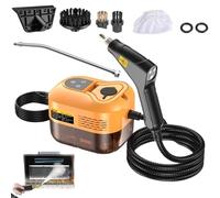 Pulitore A Vapore - Vapore Portatile Ad Alta Pressione Da 2500 W, Serbatoio Grande Da 1200 Ml, Riscaldamento Rapido In 15 Secondi, Regolabile Su 6 Livelli Per Cucina, Casa, Auto E Malta Orange