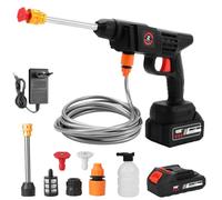 Pulitore ad alta pressione a batteria 21 V 35 bar senza fili con batteria e caricatore rapido per auto giardino (10000 mAh)