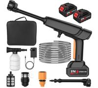 Pulitore ad alta pressione senza fili, 50 bar, idropulitrice ad alta pressione sulla batteria con 2 x 3,0 Ah, 6 in 1 ugello, 2 livelli di pressione, portata 6 - 8 m, portata 6 l/min, per pulizia e