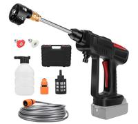 Pulitore ad Alta Pressione Senza Fili Compatibile con Makita 18V - 30 Bar, 5.5L/min, 150W - con Lancia 6-in-1 e Tubo Flessibile 10M - Portatile - (Batteria Non Inclusa)