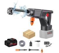 Pulitore ad alta pressione sulla batteria, pulitore ad alta pressione senza fili portatile con accessori, ugello multifunzione 6 in 1, ideale per auto casa giardino (1 batteria)