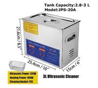 Pulitore ad ultrasuoni 2L 3L 6L 10L 15L 22L 30L Timer digitale Bagno in acciaio inossidabile Occhiali for gioielli Macchina for la pulizia dell'orologio(3L)
