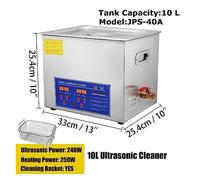 Pulitore ad ultrasuoni 2L 3L 6L 10L 15L 22L 30L Timer digitale Bagno in acciaio inossidabile Occhiali for gioielli Macchina for la pulizia dell'orologio(10L (liquefied gas))
