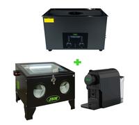 PULITORE AD ULTRASUONI 30L + SABBIATRICE 90L + MACCHINA DA CAFFÈ A CAPSULE