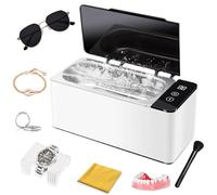 Pulitore ad ultrasuoni, 500 ml, macchina per la pulizia di gioielli ad ultrasuoni, 46000 Hz, pulitore ad ultrasuoni con 4 modalità di timer digitale, macchina sonica professionale per gioielli e