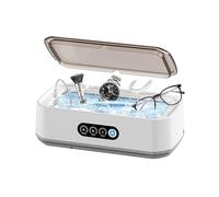 Pulitore ad ultrasuoni 650 ml regolabile grande capacità veloce potente gioielli bretelle occhiali macchina for la pulizia domestica(White)