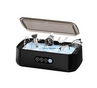 Pulitore ad ultrasuoni 650 ml regolabile grande capacità veloce potente gioielli bretelle occhiali macchina for la pulizia domestica(Black)