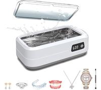 Pulitore ad ultrasuoni per gioielli, 48000 Hz, 4 modalità di pulizia, 600 ml, grande capacità, per gioielli, anelli, occhiali, gioielli, orologi, monete, protesi dentarie