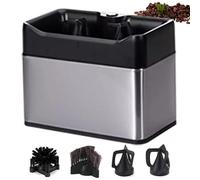 Pulitore automatico per portafiltro, pulitore elettrico per fondi di caffè con 4 spazzole e tergipolvere, avvio con un solo pulsante per manico per espresso da 58 mm(Silver)