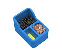 Pulitore compatto per saldatore con spazzola metallica in rame e scomparti in spugna per una manutenzione semplificata delle punte su richiesta (blu)