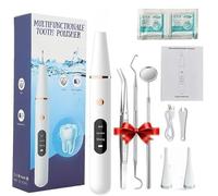 Pulitore Dentale Elettrico con Schermo LED, 3 Modalità Soft/Comfort/Strong, Ricaricabile USB, Kit Igiene Dentale con Specchietto e Strumenti per Pulizia Denti Domestica