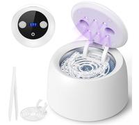 Pulitore di ritenzione ad ultrasuoni - 45±3kHz, 3 modalità con timer digitale, lampada UVC+UVA, macchina per la pulizia della protesi, paradenti, serbatoio IPX6.200ML SUS304 per allineatore, spazzola